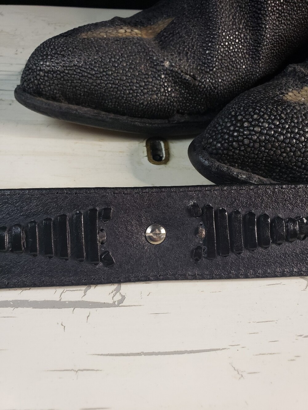 Tony Lama Cowboy Style Leather Belt style 77303 in Black - size 40 - Picture 12 of 16